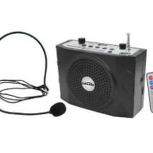 AMPLIFICADOR MICROFONO FOX 30W CON CONTROL USB MICROFONO CON VINCHA