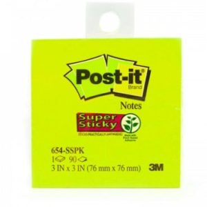 NOTAS ADH. 654 SSPK X 90H VERDE RIO POST-IT 3M