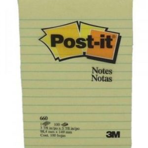 NOTAS ADH. 660 BLOCK LINEADO 100H AMARIL POST-IT3M