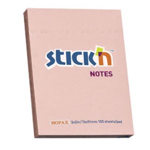 NOTAS ADH. 3 X 2 ROSADO PASTEL 100H 21145 STICK IN