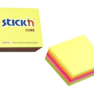 NOTAS ADH. 3 X 3 CUBO NEON X 500H -5 COL 21012 STICK IN