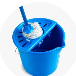 BALDE C/ESCURRIDOR 17LT + MOPA AZUL HUDE